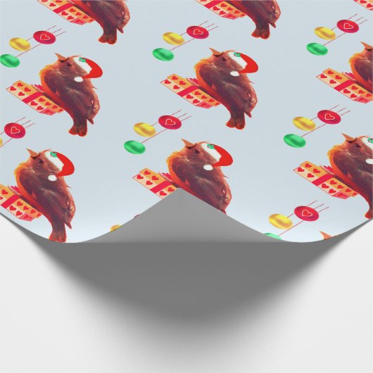 Papier Cadeau Petit Oiseau de Noël mignon (Coin)