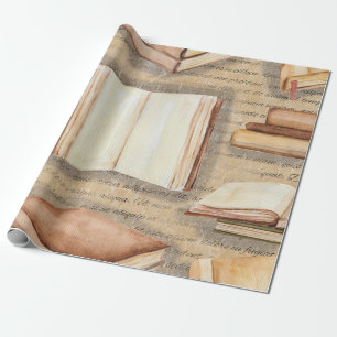 Papier Cadeau Petit pain vintage de papier d'emballage de livre