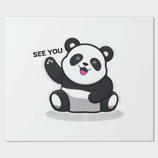 Papier Cadeau petit panda mignon (Plat)