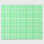 Papier Cadeau Petit pied-de-poule vert clair et blanc (Plat)
