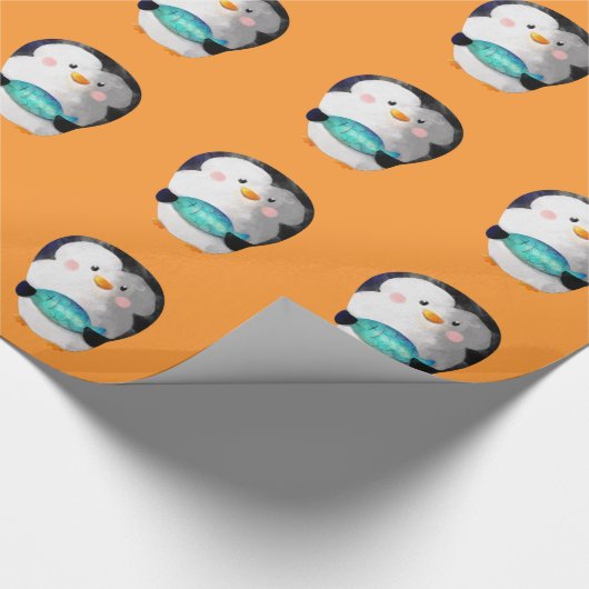 Papier Cadeau Petit pingouin mignon (Coin)