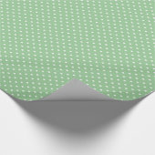 Papier Cadeau Petit Pois blanc chic vert pomme (Coin)