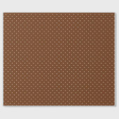 Papier Cadeau Petit pois blanc sur brun chocolat (Plat)