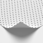 Papier Cadeau Petit Pois noir et Noël blanc chic (Coin)