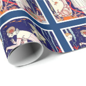 PAPIER CADEAU PETIT POISSON ÉTONNANT, MODE BEAUTÉ ART DÉCO (Coin rond)