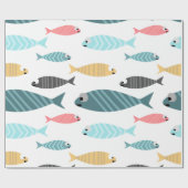 Papier Cadeau Petit poisson mignon design coloré (Plat)