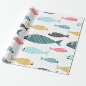 Papier Cadeau Petit poisson mignon design coloré (Déroulé)