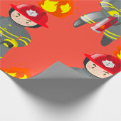 Papier Cadeau Petit pompier héros éteignant un incendie