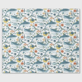 Papier Cadeau Petit requin Anniversaire de enfant moderne sous l (Plat)