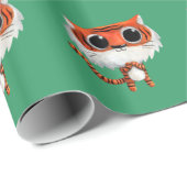 Papier Cadeau Petit tigre mignon (Coin rond)