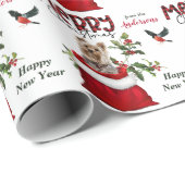 Papier Cadeau Petit Yorkshire Terrier Chien de Noël Sac cadeau (Coin rond)