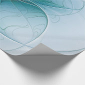 Papier Cadeau Petite Beauté Moderne Bleu Or Fractal Art Flower (Coin)