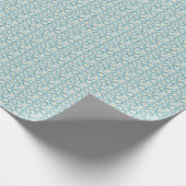 Papier Cadeau Petite Bébé Bleu et Blancs (Coin)