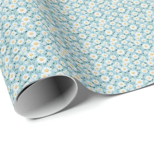 Papier Cadeau Petite Bébé Bleu et Blancs (Coin rond)