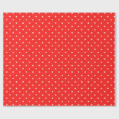 Papier Cadeau Petite coeur sur rouge vif (Plat)