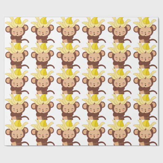 Papier Cadeau Petite collection 108 de singe (Plat)