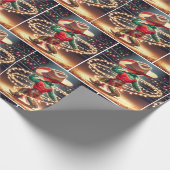 Papier Cadeau Petite Cowboy Twirling lumières de Noël (Coin)