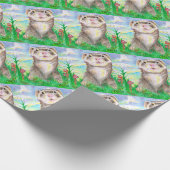 Papier Cadeau Petite créature animale de furet mignonne (Coin)