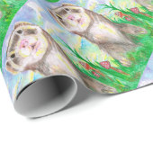 Papier Cadeau Petite créature animale de furet mignonne (Coin rond)