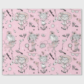 Papier Cadeau Petite Demoiselle Rose (Plat)