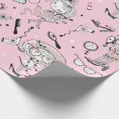 Papier Cadeau Petite Demoiselle Rose (Coin)