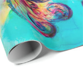 Papier Cadeau PETITE ELF DE CHAMPIGNONS Abstrait Imaginaire figu (Coin rond)