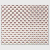 Papier Cadeau Petite Face Brown Raccoon Blanc (Plat)