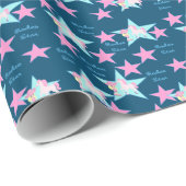 Papier Cadeau Petite Femme Avec Cheval (Coin rond)