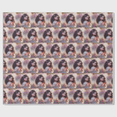 Papier Cadeau Petite fille avec signe cardiaque (Plat)