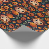 Papier Cadeau Petite fille Citrouille (Coin)