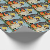 Papier Cadeau Petite fille et amis Citrouilles (Coin)