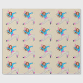 Papier Cadeau Petite fille hip hop danseuse (Plat)