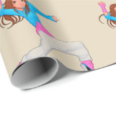 Papier Cadeau Petite fille hip hop danseuse (Coin rond)