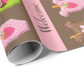 Papier Cadeau Petite fille personnalisée (Coin rond)