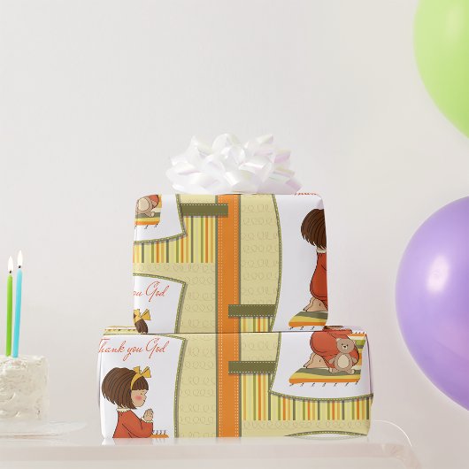 Papier Cadeau Petite fille priant