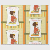 Papier Cadeau Petite fille priant (Plat)