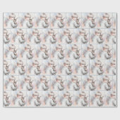 Papier Cadeau Petite fille tenant un lapin d'animal (Plat)