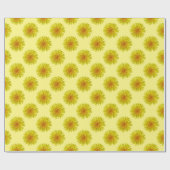 Papier Cadeau Petite fleur jaune de pissenlit d'été sur toute (Plat)