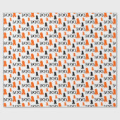 Papier Cadeau Petite mignonne ghost orange noir blanc (Plat)
