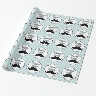Papier Cadeau Petite moustache d'homme de beau baby shower