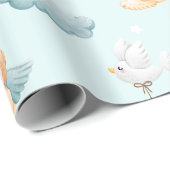 Papier Cadeau Petite prière Angel fille bleu (Coin rond)