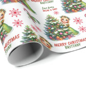 Papier Cadeau Petite princesse Arbre de Noël Enfants (Coin rond)