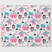 Papier Cadeau Petite princesse rose mignonne Unicorn Magical (Plat)