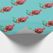 Papier Cadeau Petite sirène mignonne avec les cheveux roses (Coin)