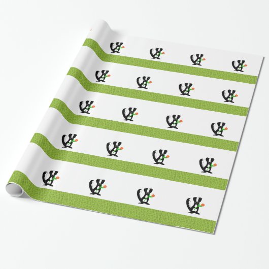 Papier Cadeau Petite Skunk avec fleur (Déroulé)