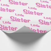 Papier Cadeau Petite soeur typographie (Coin)