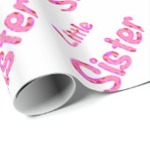 Papier Cadeau Petite soeur typographie (Coin rond)