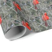 Papier Cadeau Petites cardinales enjouées (Coin rond)