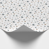 Papier Cadeau Petites Étoiles, bois de rose et lavande (Coin)