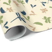 Papier Cadeau Petites Feuilles (Coin rond)